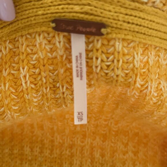 Free People High Hopes Marmalade Chunky Knit Open Front Slouchy Cozy Cardigan XS - Picture 4 of 7